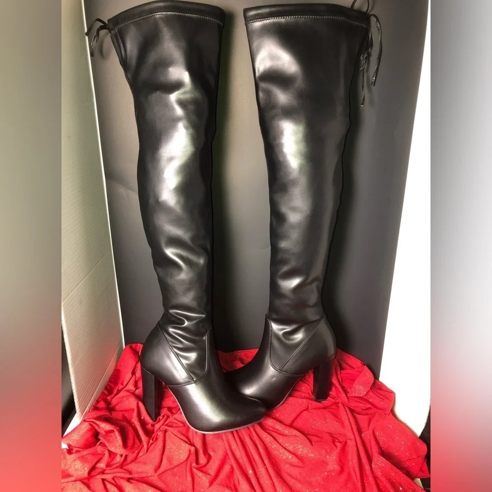 TOP Moda Black Over-the-Knee Boots